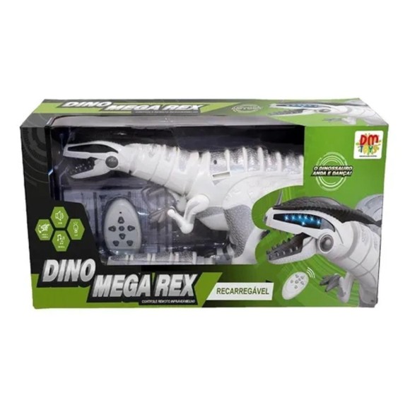 Boneco dino Tiranossauro Rex com controle infravermelho – DM Toys